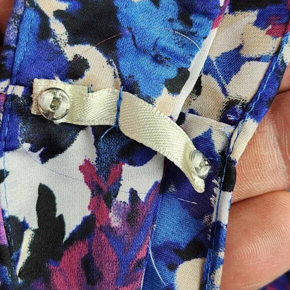 WHBM Shirt Womens Medium Blue Purple Tiered Ruffle Sleeveless Casual Top - Picture 10 of 10